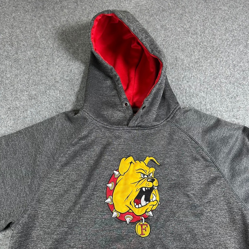 Colosseum NCAA‎ Fresno State Bulldogs Hoodie Pullover Gray Red Mens Large